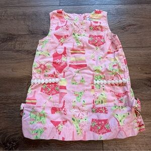 Vintage Lilly Pulitzer Link Bikini Swimsuit Print Shift Sleeveless Dress